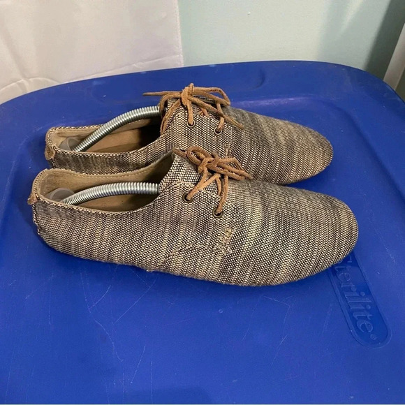 Sanuk‎ Canvas Textile Ballet Oxford size 7.5 Blue/White Multi Women’s - Picture 1 of 9
